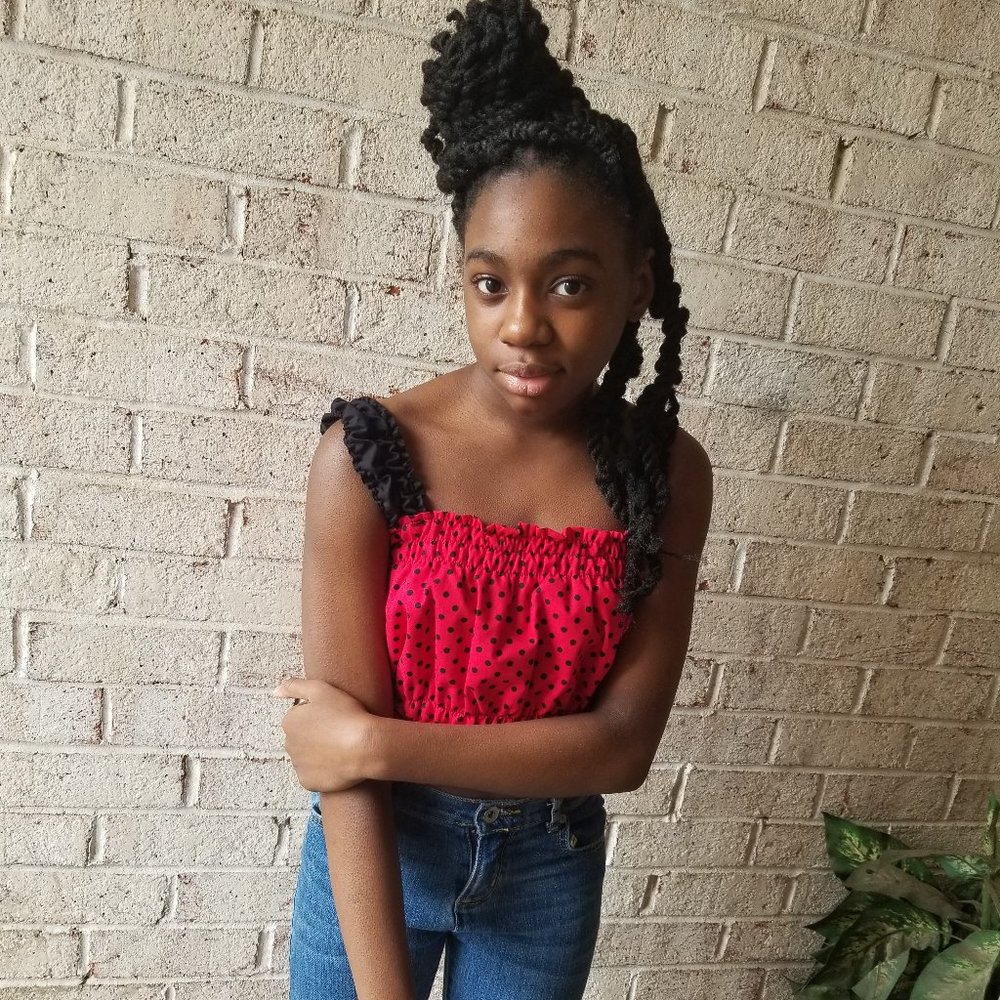 Red/ Black Polka Dot Top